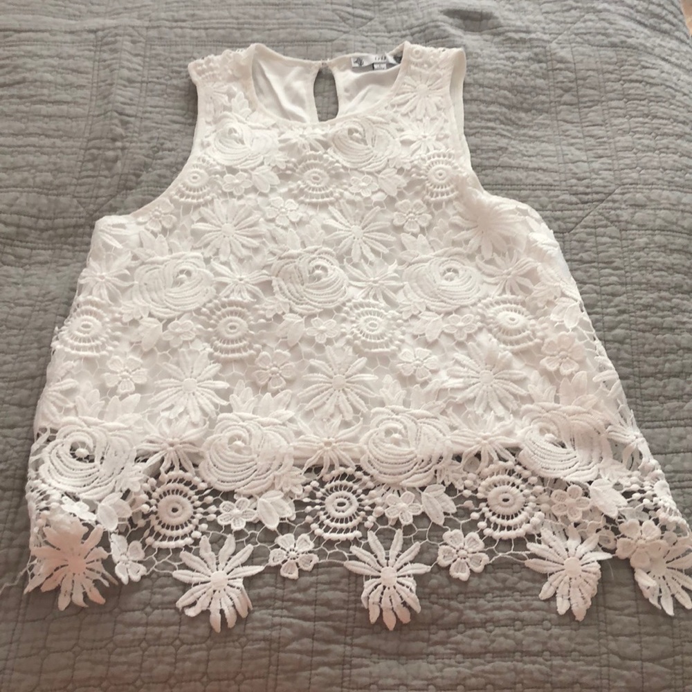 Flower white crop top